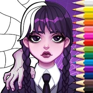 Coloring Book: Wednesday Addams Dancing